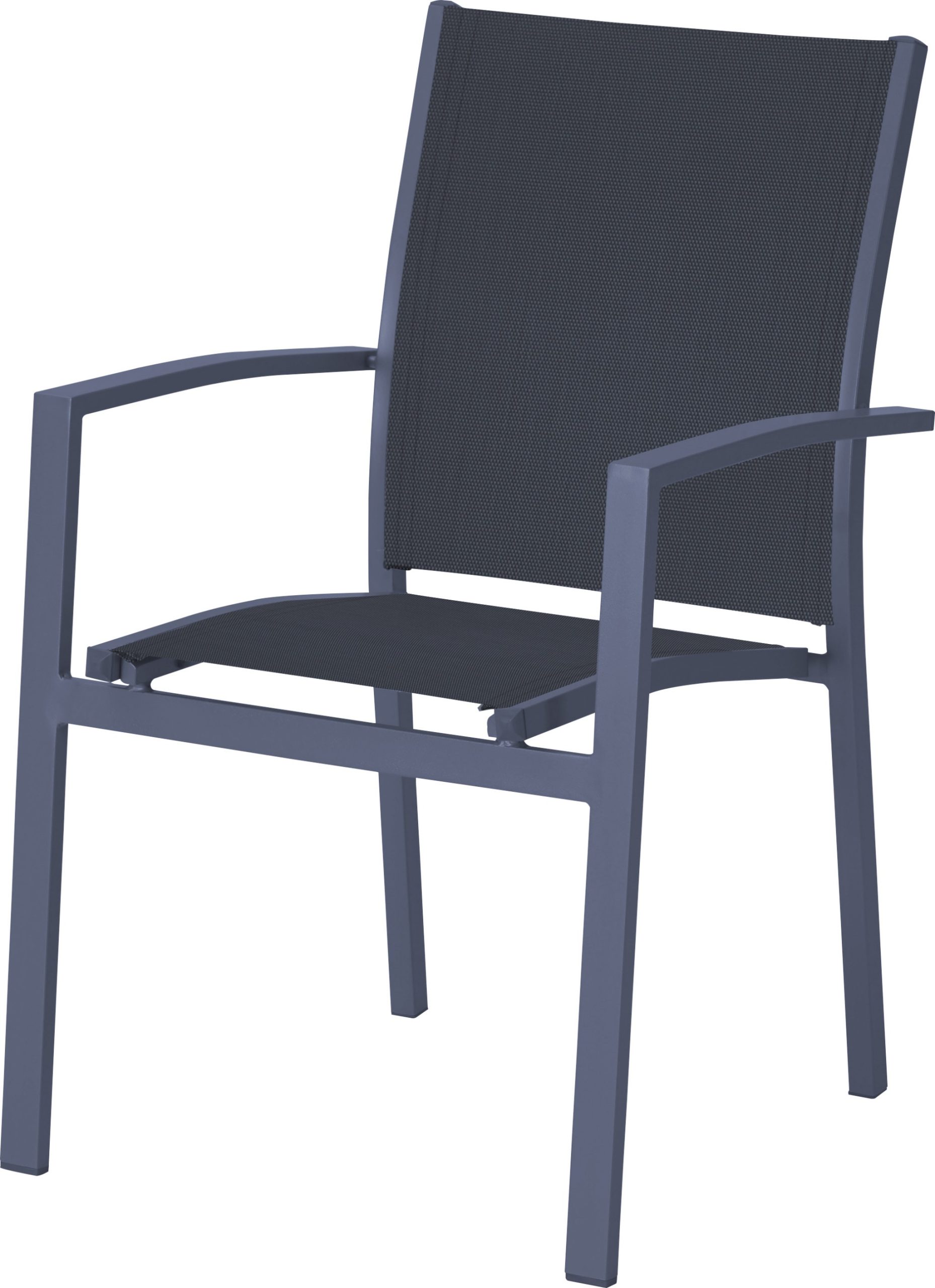 2x Alu Garten Stapelstuhl Balkon Terrasse Stuhl Stühle Sessel Hochlehner grau