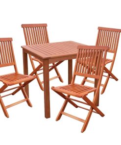 3tlg. Holz Tischgruppe Gartenmöbel Gartentisch Stuhl Garten Hochlehner Tisch
