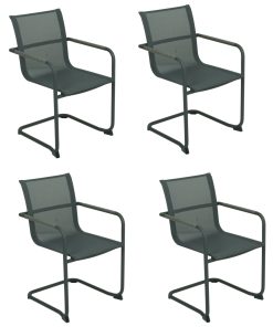 4x Freischwinger Stuhl Stühle Sessel Set Gartensessel Garten Balkon Terrasse