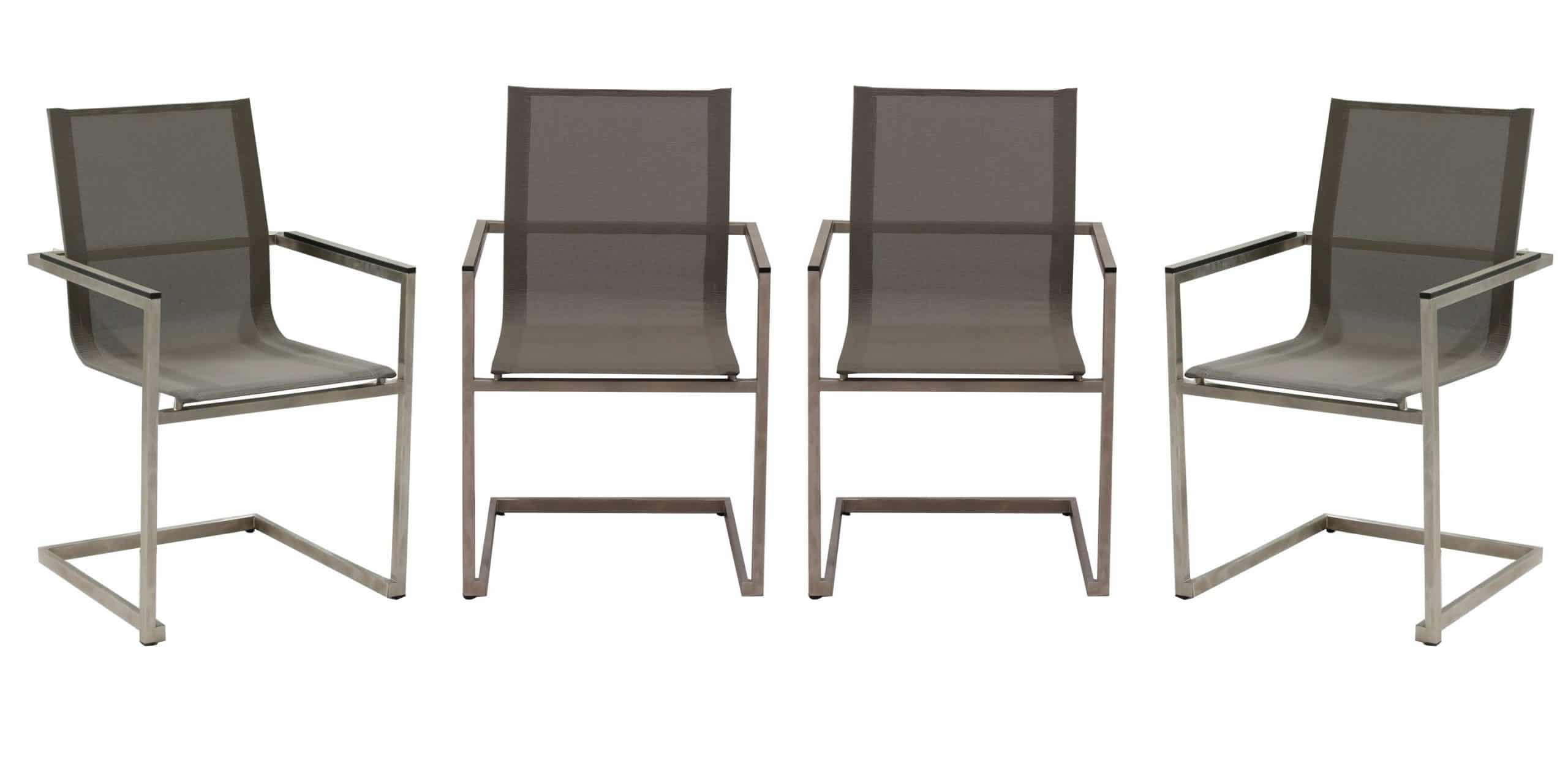 4x Gartensessel Freischwinger Gartenstuhl Metall Campingstuhl Hochlehner Set