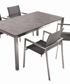 5-tlg. Tischgruppe SIENNA Edelstahl Set Garten Gartenmöbel Sitzgruppe Garnitur