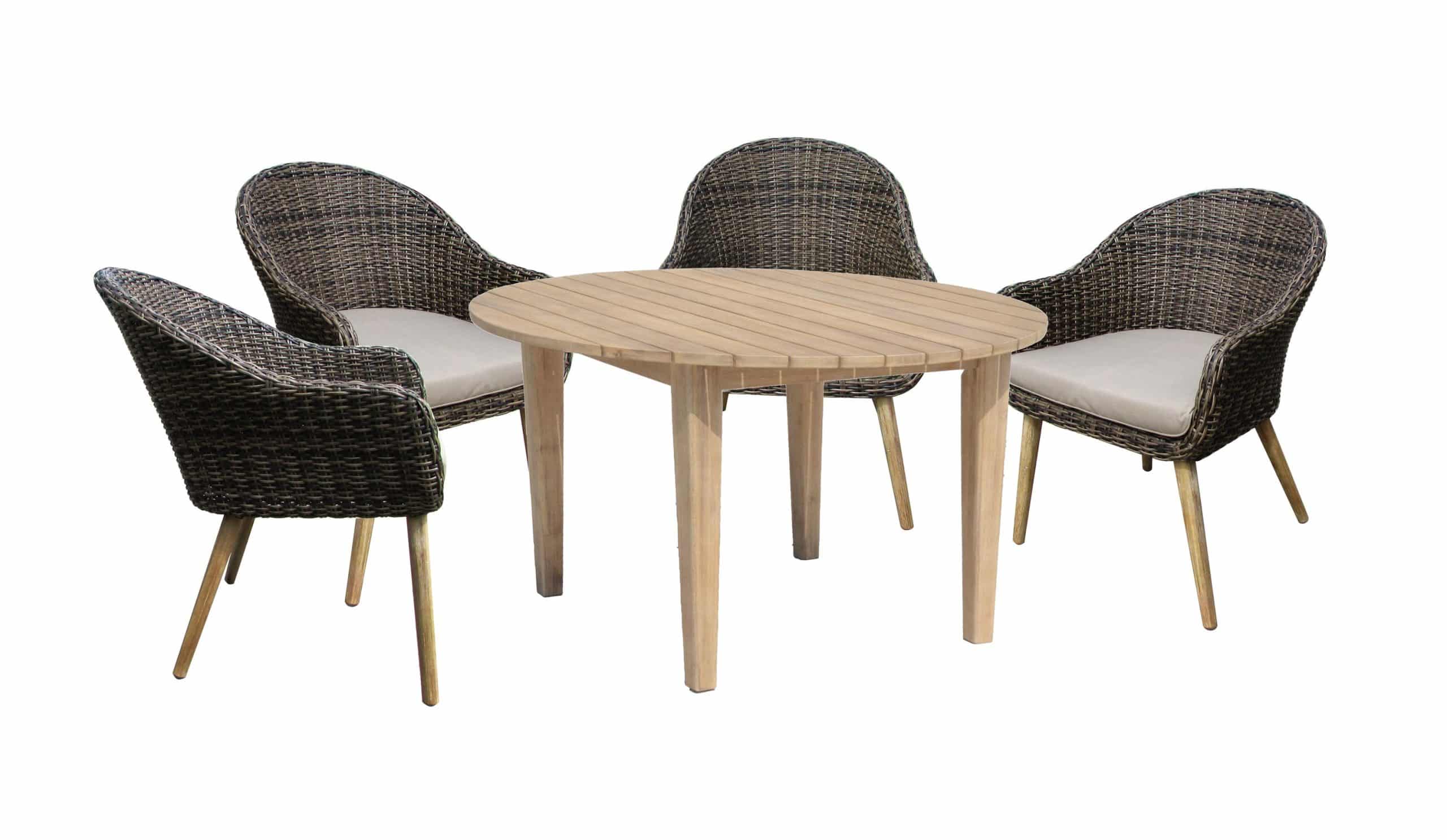 5tlg. Polyrattan Tischgruppe Garten Sitzgruppe Lounge Set Möbel Sitzgarnitur