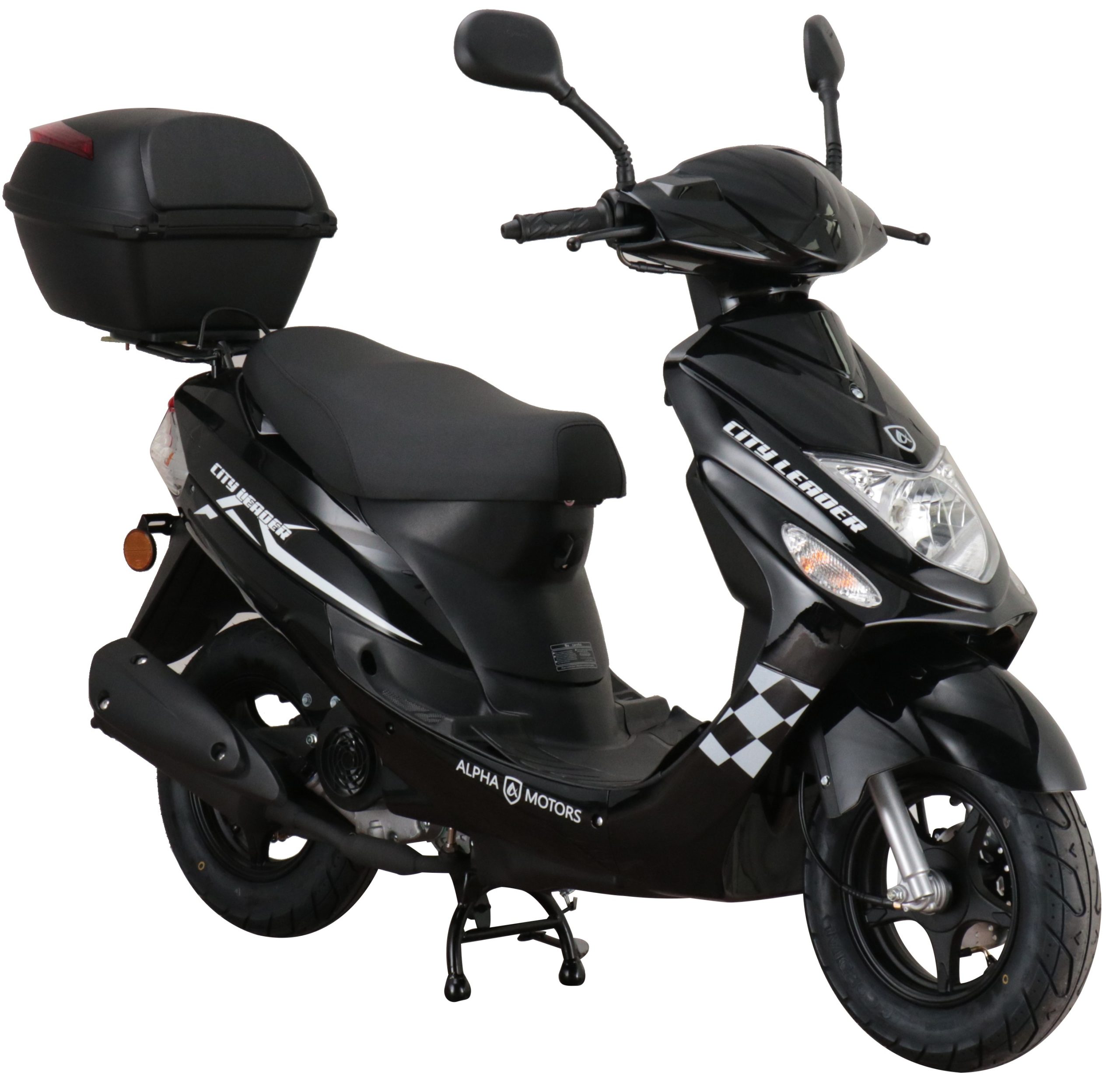 Alpha Motors Mofaroller CityLeader 50 ccm 25 kmh EURO 5 schwarz inkl. Topcase