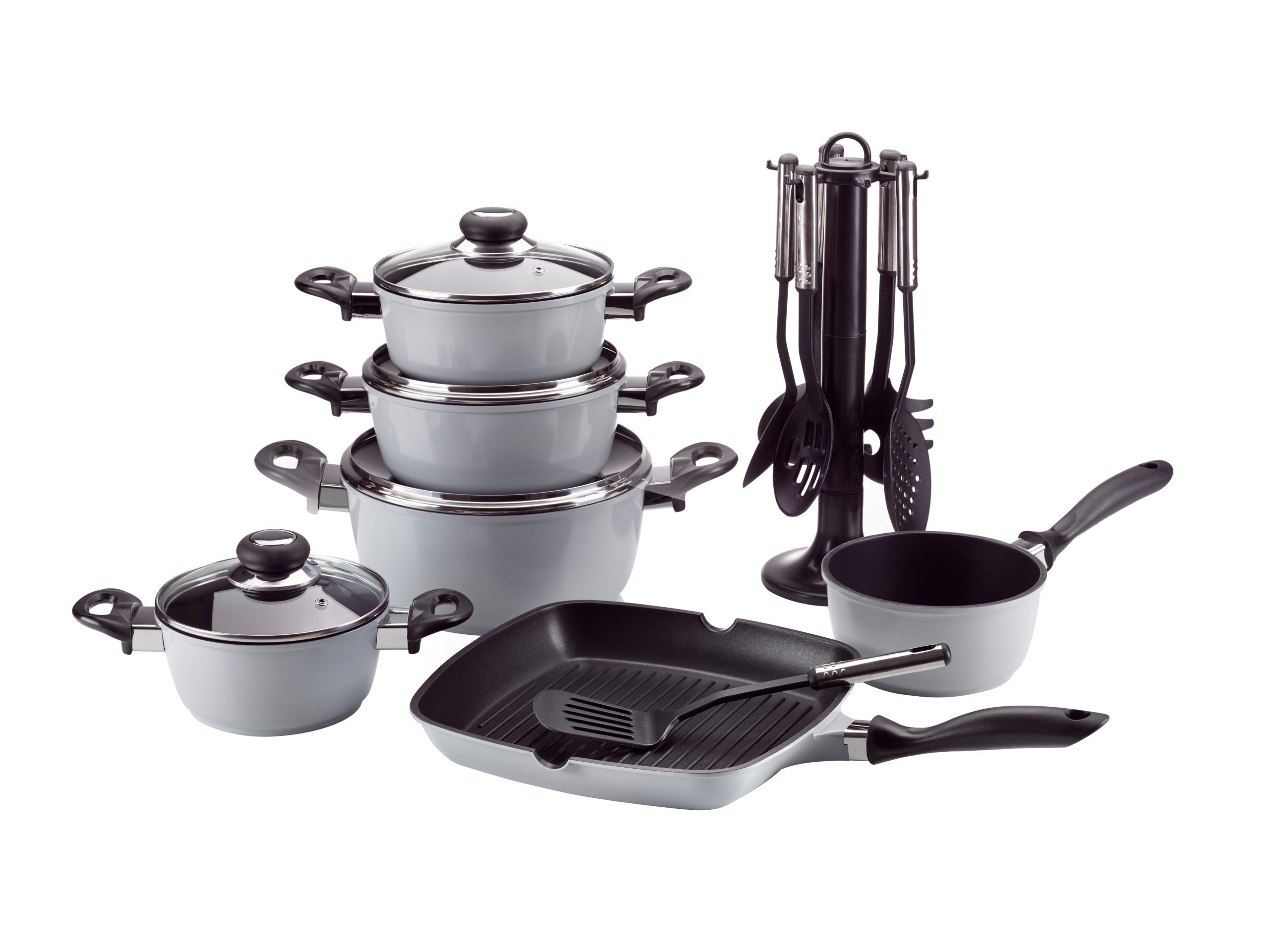 Aluguss- Set 17 tlg. grau