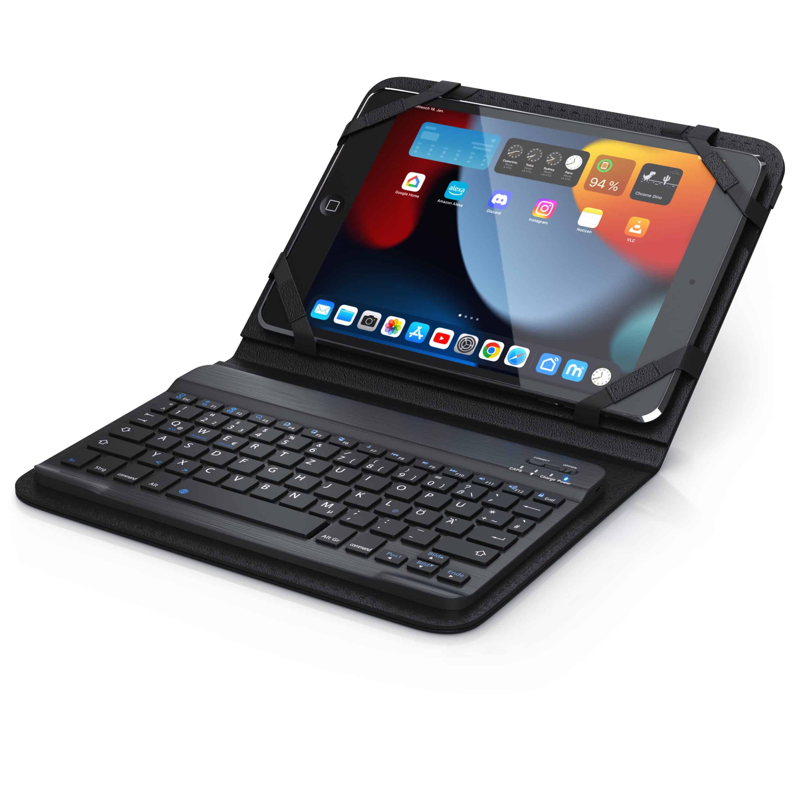 Aplic Bluetooth-Tastatur inkl. Kunstledercase für 9-10 Tablets ideal für den mobilen Transport