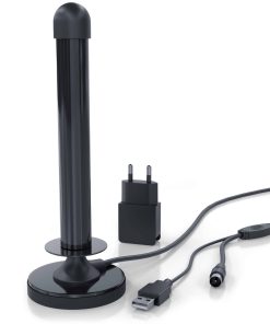 Aplic DVB-T2 HD Antenne aktiv - Digitale HDTV Stabantenne Zimmerantenne Verstärkerantenne - 4 m Kabel USB und Koaxialstecker inkl. USB Netzteil