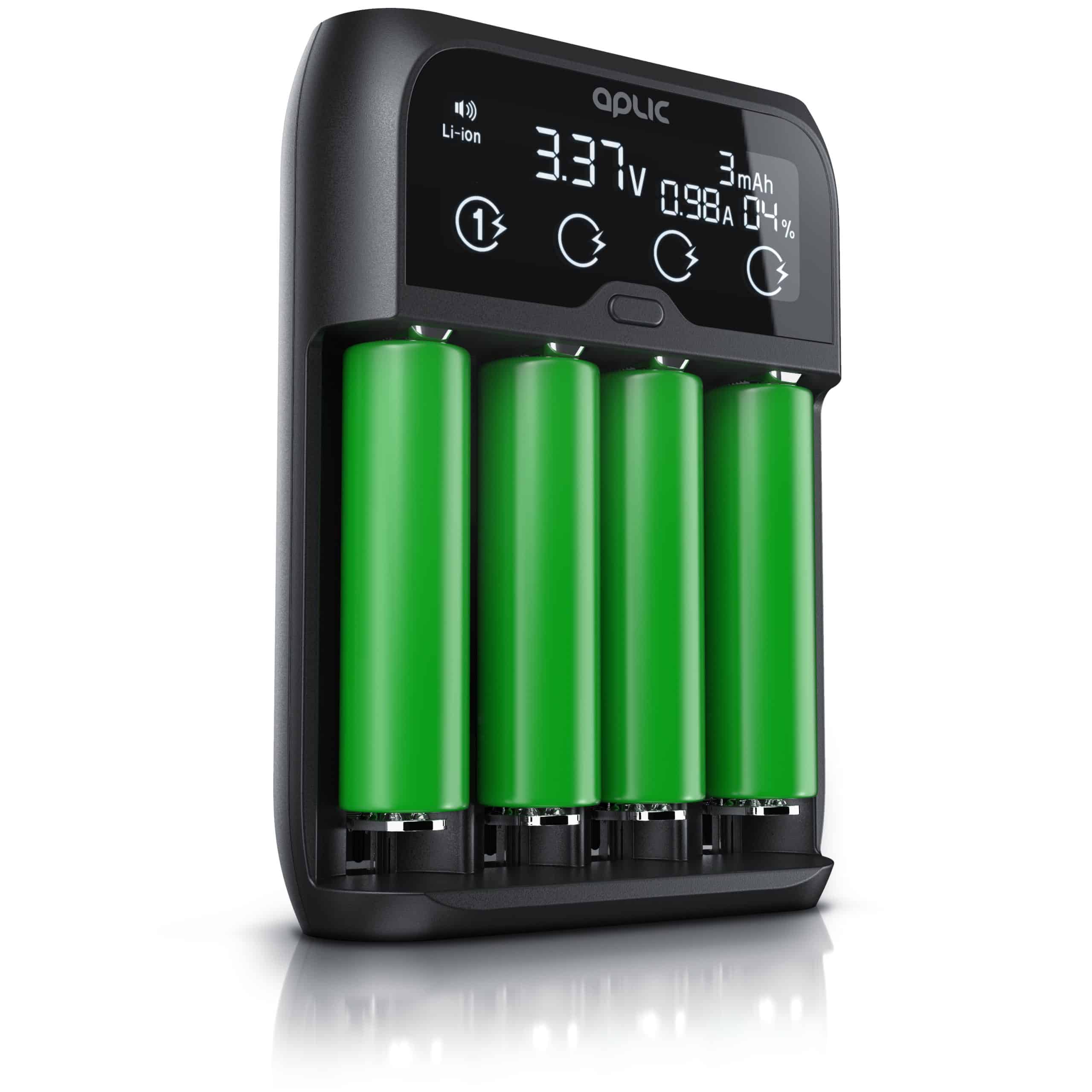Aplic Universal Akku Ladegerät mit LCD Display für Li-ion