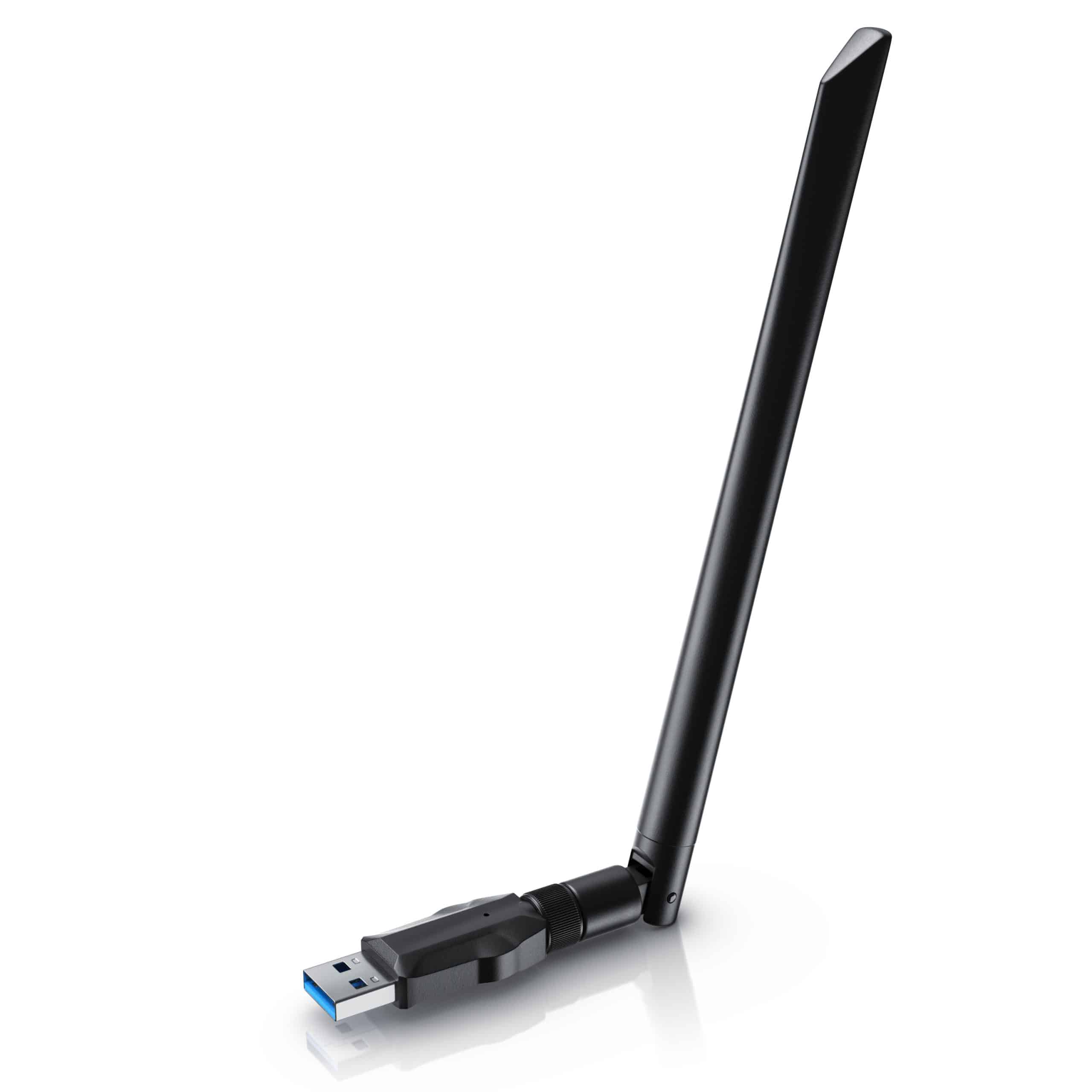 Adattatore WLAN USB 3.0 1200Mbps Dual Band 2.4GHz/5.8GHz Con Antenna 5dBi – Per Windows E Mac, Plug-and-play Su Win10