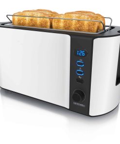 Arendo Automatik Langschlitz Toaster mit Brötchenaufsatz