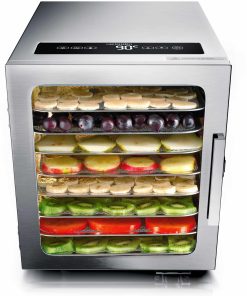 Arendo Edelstahl Dörrautomat mit Temperaturregler - Timer bis zu 24 h - Dehydrator - Dörrgerät