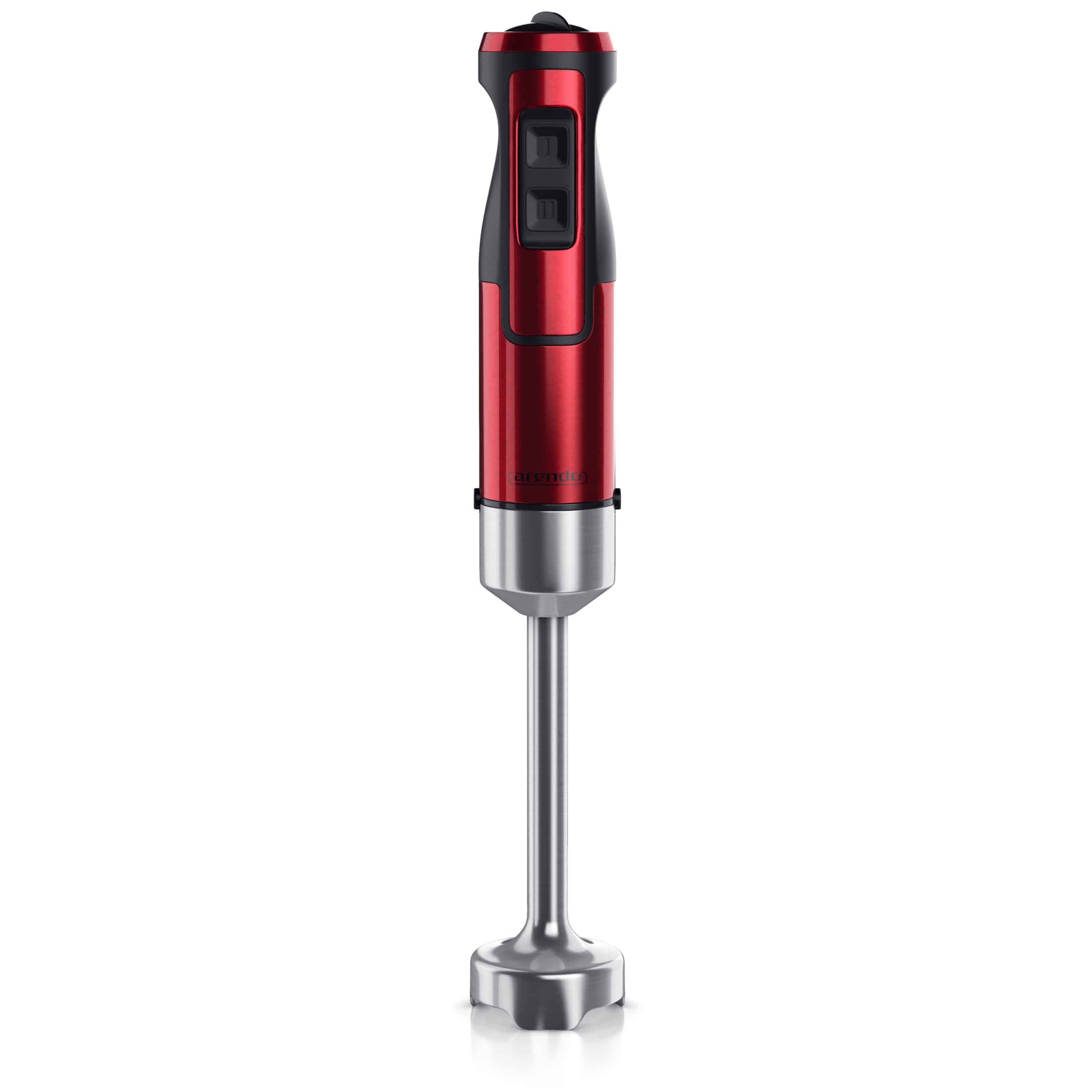 Arendo Edelstahl Stabmixer in rot Handmixer - Pürierstab - stufenlose Regelung