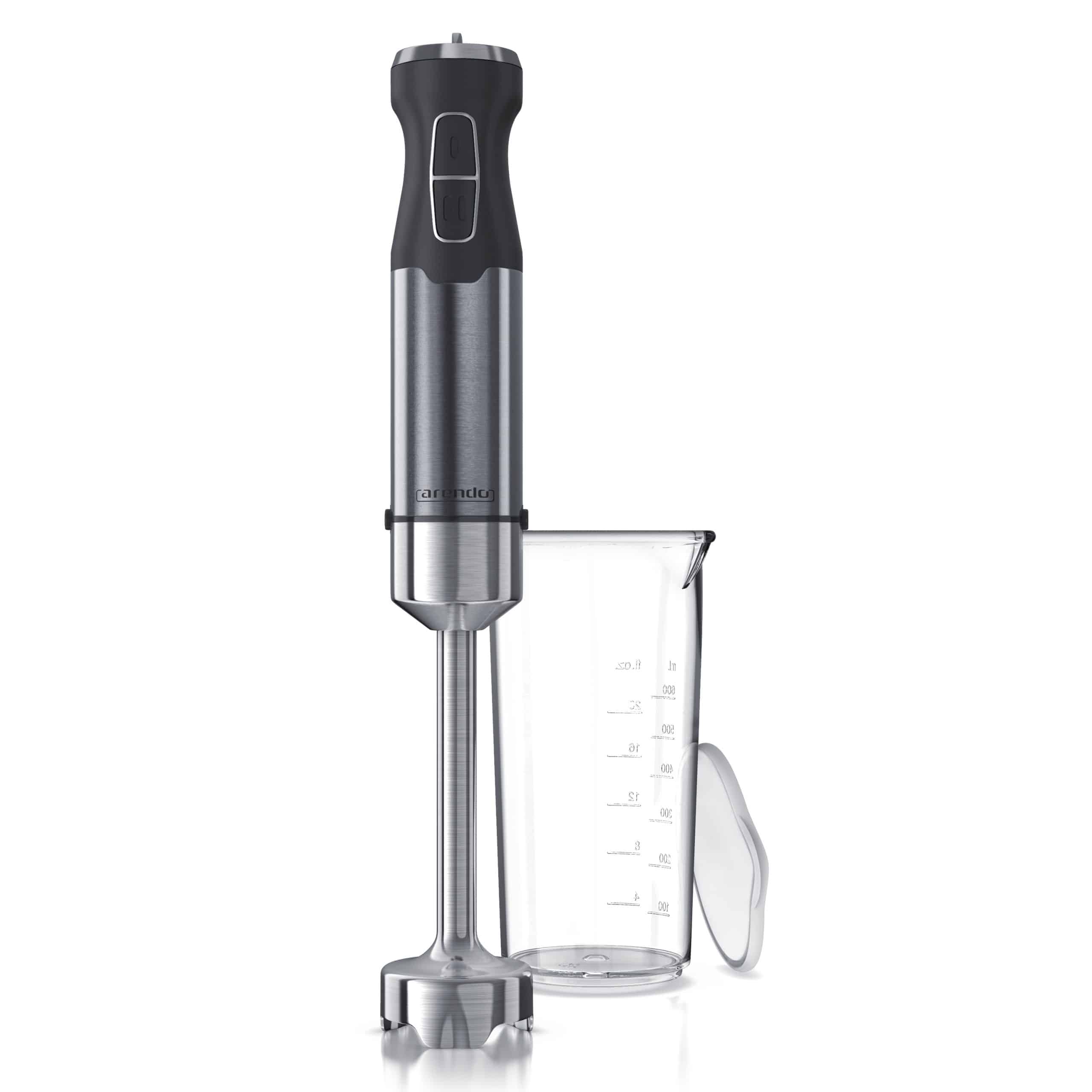 Arendo Edelstahl Stabmixer mit Messbecher Handmixer - Pürierstab - stufenlose Regelung