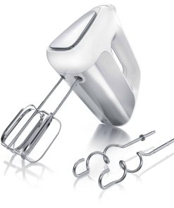 Arendo Elektrischer Handmixer Handrührer - inkl. 2 Quirle und 2 Knethaken aus Edelstahl - Handrührgerät - Hakenentriegelung - Turbotaste