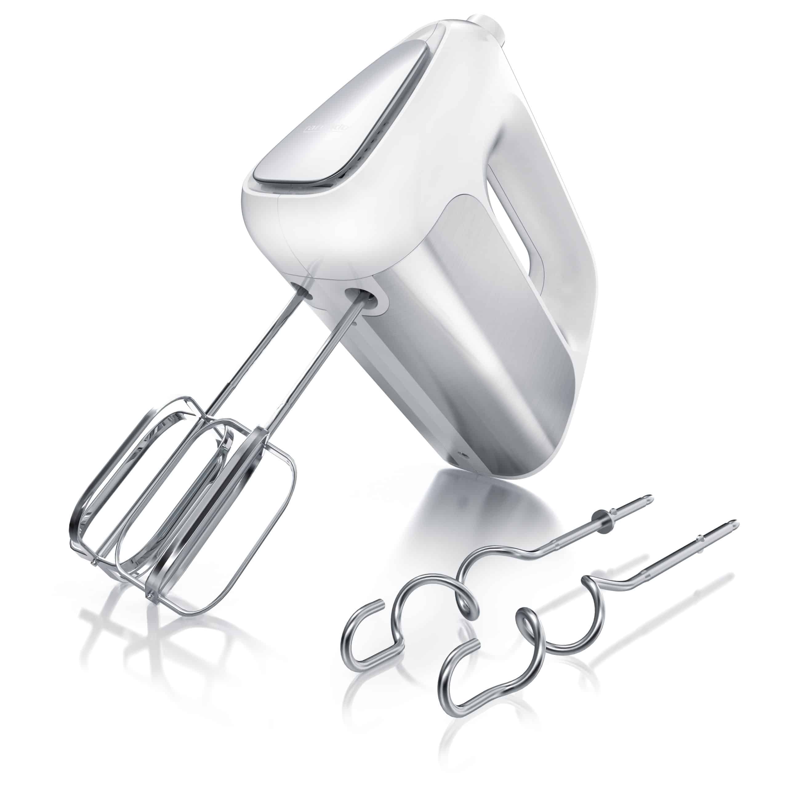 Arendo Elektrischer Handmixer Handrührer - inkl. 2 Quirle und 2 Knethaken aus Edelstahl - Handrührgerät - Hakenentriegelung - Turbotaste