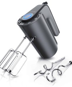 Arendo Handmixer aus Edelstah mit Turbostaste - Handrührer inkl. 2 Quirle & 2 Knethaken
