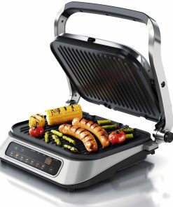 Arendo Kontaktgrill mit Digitalsteuerung - Tischgrill / Sandwichmaker / Panini Grill / Tischgrill - Abnehmbare & Antihaftbeschichtete Platten
