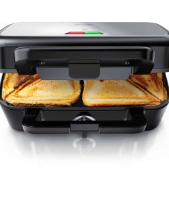 Arendo Sandwichmaker 1200 W mit Antihaftbeschichtung - mit abnehmbaren Platten - spülmaschinentauglich - Temperaturkontrolle - Sandwich Maker