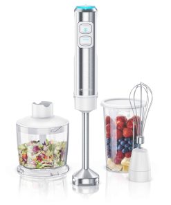 Arendo Stabmixer Edelstahl Set mit DC Motor - inkl. 800 ml Messbecher + Schneebesen
