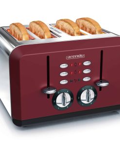 Arendo Toaster 4-Schlitz im Edelstahlgehäuse für 4 Scheiben
