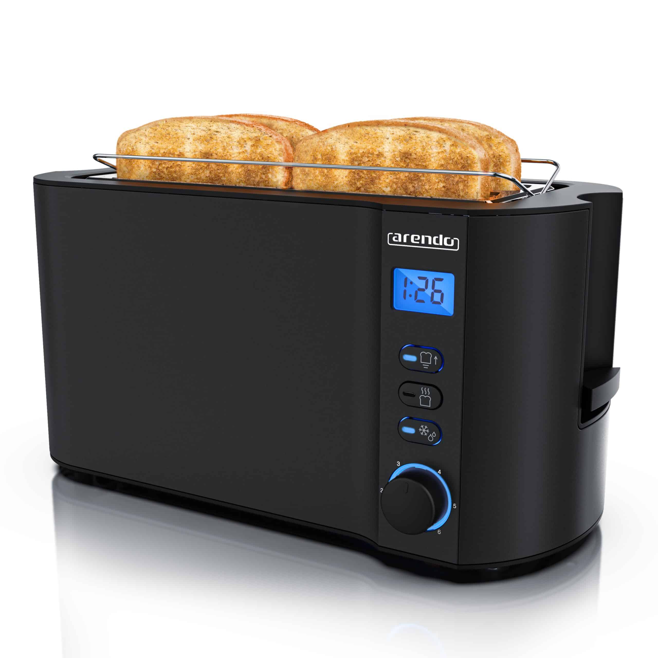 Arendo Toaster Edelstahl Langschlitz 4 Scheiben