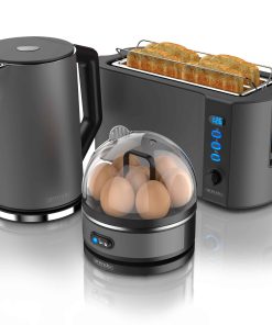 Arendo - Wasserkocher mit Toaster und Eierkocher SET Edelstahl Grau Wasserkocher 1