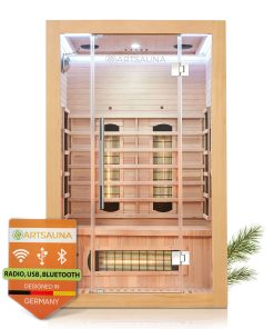 Artsauna Infrarotkabine Kiruna120 Dual Technologie – 5 Vollspektrumstrahler & 3 Flächenstrahler