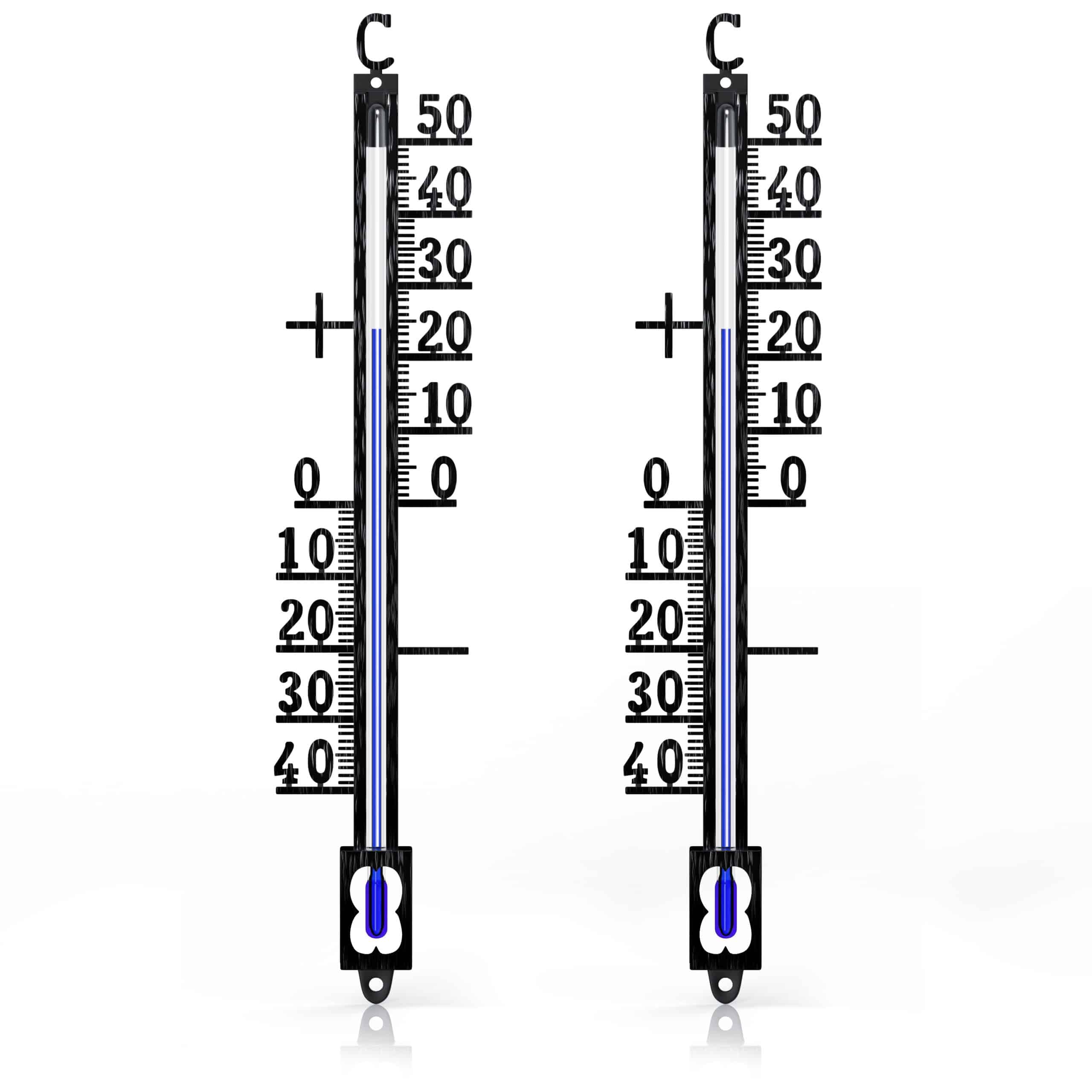 BEARWARE 2x Analoges Thermometer aus Metall