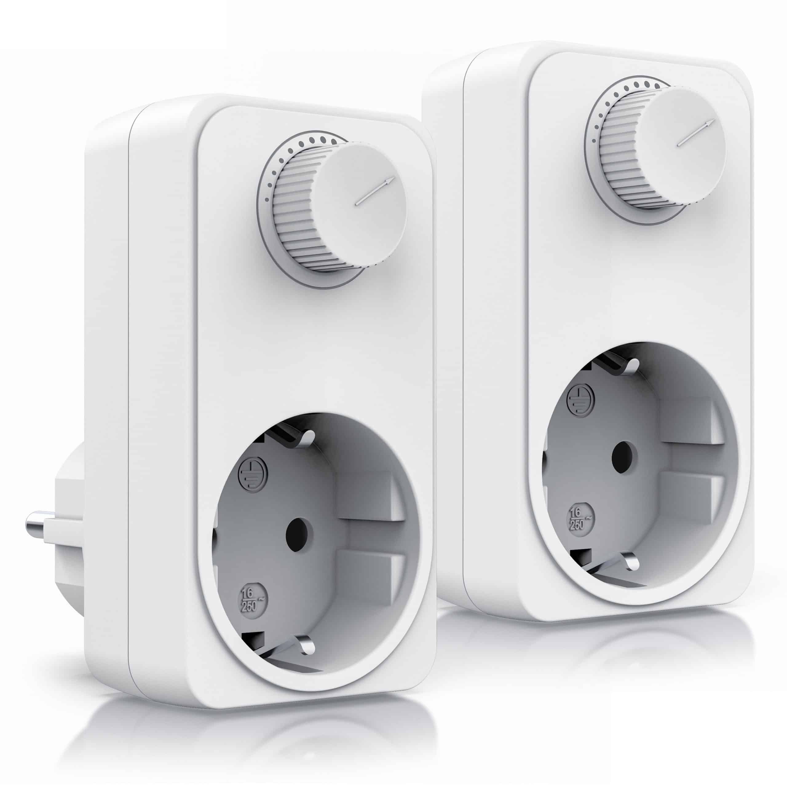BEARWARE 2x Drehdimmer Steckdosendimmer mit Drehregler