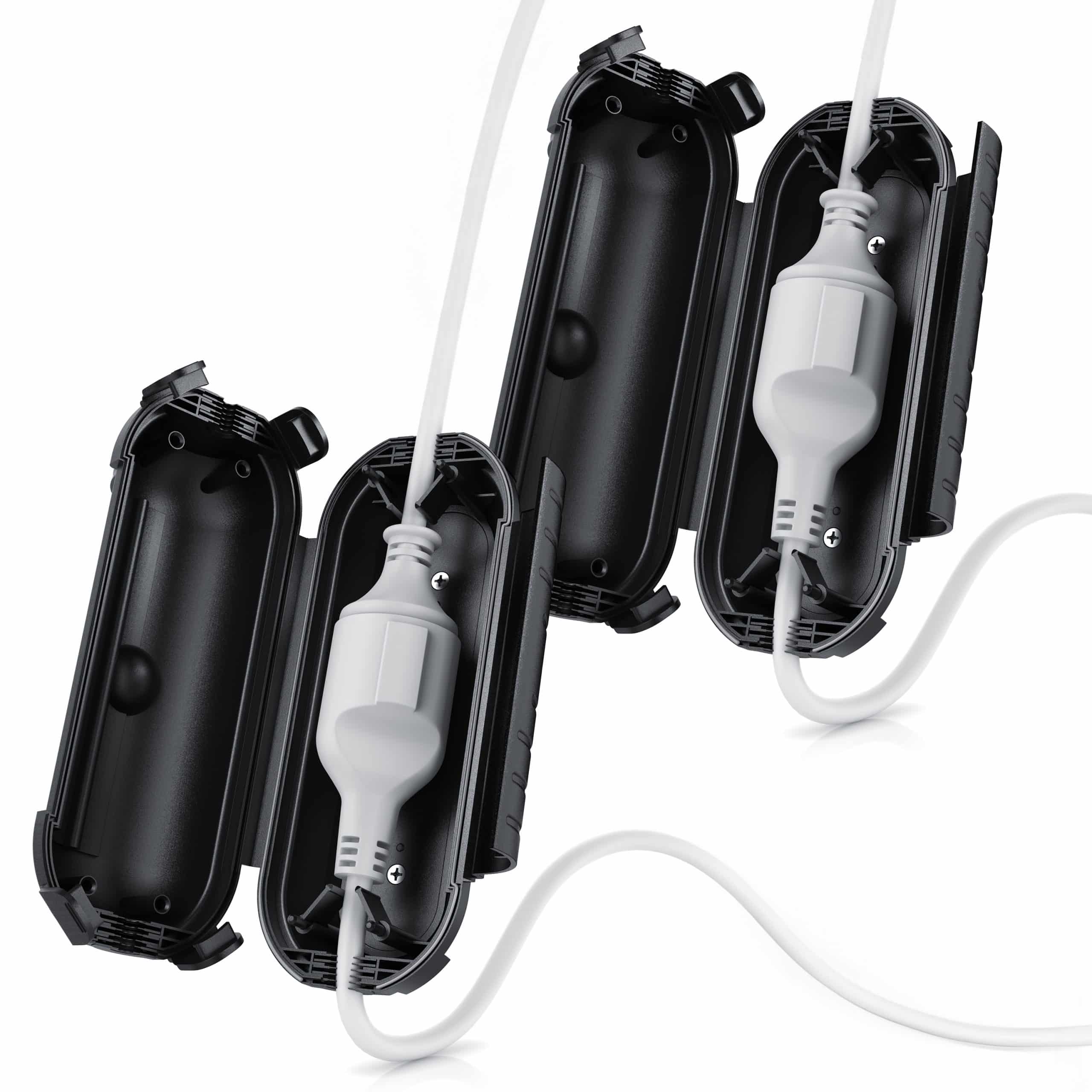 BEARWARE 2x Kabelbox wetterbeständige Schutzbox für Verlängerungskabel