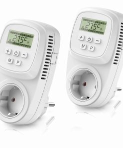 BEARWARE 2x Steckdosen Thermostat digital programmierbar Temperaturregelung 5° - 35°C