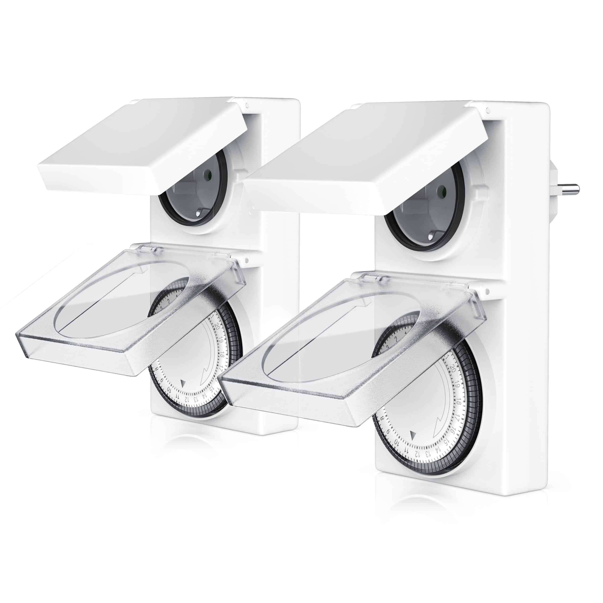 BEARWARE 2x Zeitschaltuhr Mechanischer Outdoor Timer