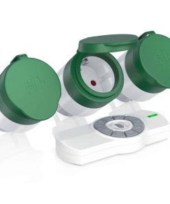 BEARWARE Außenbereich Funksteckdosen-Set 3x Outdoor Steckdosen + Fernbedienung / max. 25m