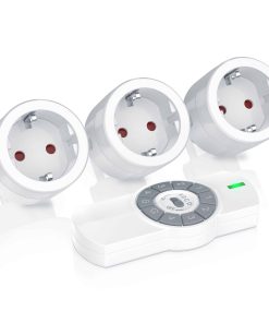 BEARWARE Funksteckdosen-Set für den Innenbereich 3x Funksteckdosen + Fernbedienung / max. 25m