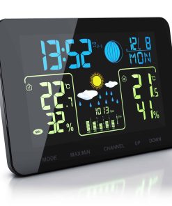 BEARWARE Funkwetterstation mit Farbdisplay & Außensensor Barometer