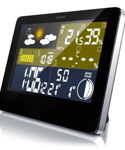 BEARWARE Funkwetterstation mit LCD Farbdisplay inkl. Außensensor & Wettervorhersage-Piktogramm