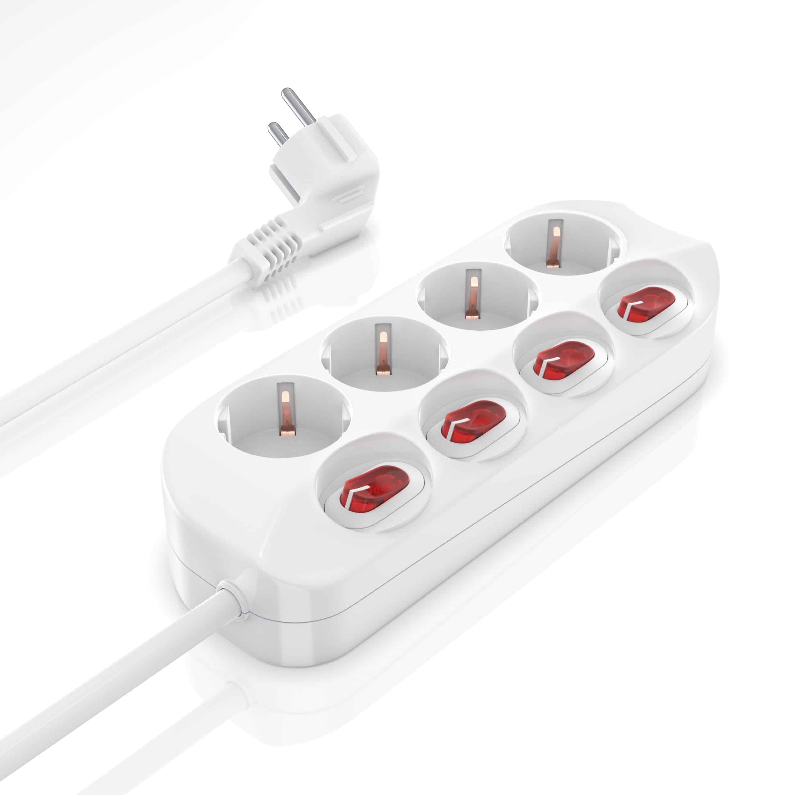 BEARWARE Steckdosenleiste Mehrfachsteckdose Steckerleiste 3680W