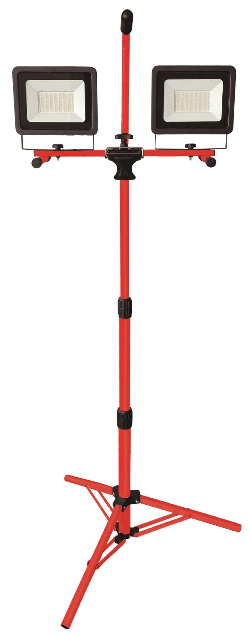 BOXTEC LED 100W (2x50W) Strahler auf Teleskopstativ 5m Gummikabel IP65