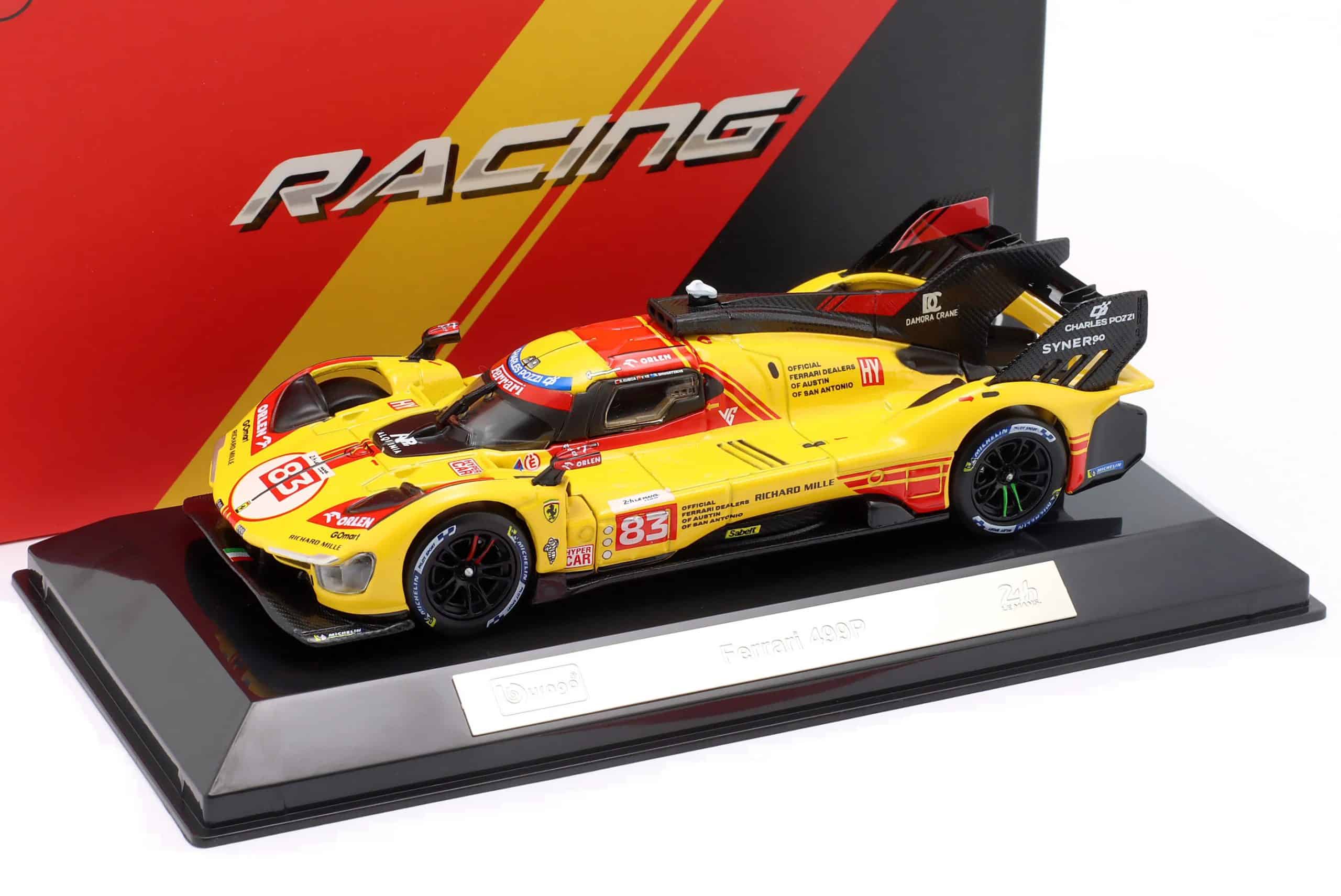 Bburago 18-36317 - Modellauto - Ferrari 499P LMH #83 '24 (Maßstab 1:43) Hardcase Auto Sammler