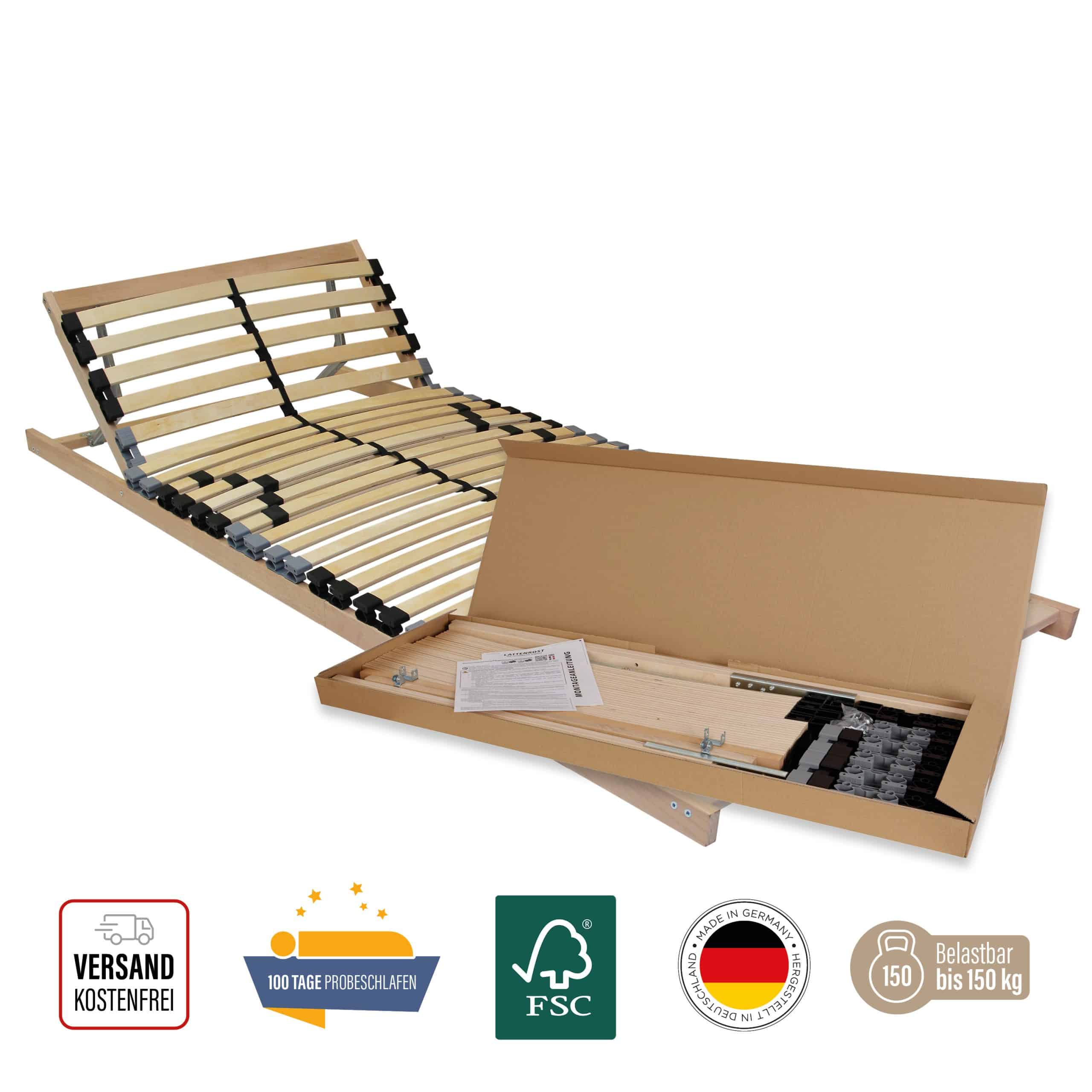 BeCoEasy 4 all BeCo Lattenrost mit verstellbarem Kopfteil90 x 200 cm