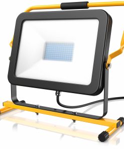 Brandson 100 Watt LED Baustrahler - Arbeitsscheinwerfer - Bauscheinwerfer - 126 SMD LEDs - Standgestell und Tragegriff - 10000 Lumen - 4 m Stromkabel