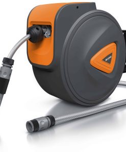 Brandson 20 m Schlauchtrommel - Gartenschlauch - automatisch einziehbar - Schlauchdurchmesser 13 mm - 180 Grad drehbar - kompatibel mit Gardena