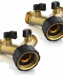 Brandson 2x Wasserventil 2 Wege – Y-Verteiler für 3/4 Zoll Wasserhahn Splitter