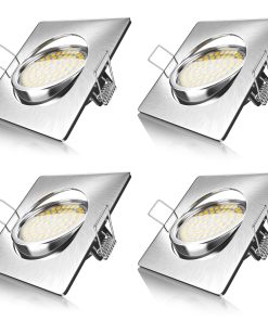 Brandson 4x LED Einbaustrahler in Edelstahl Optik