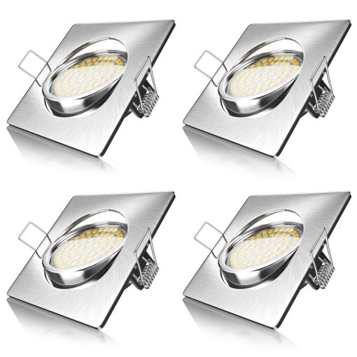 Brandson 4x LED Einbaustrahler in Edelstahl Optik