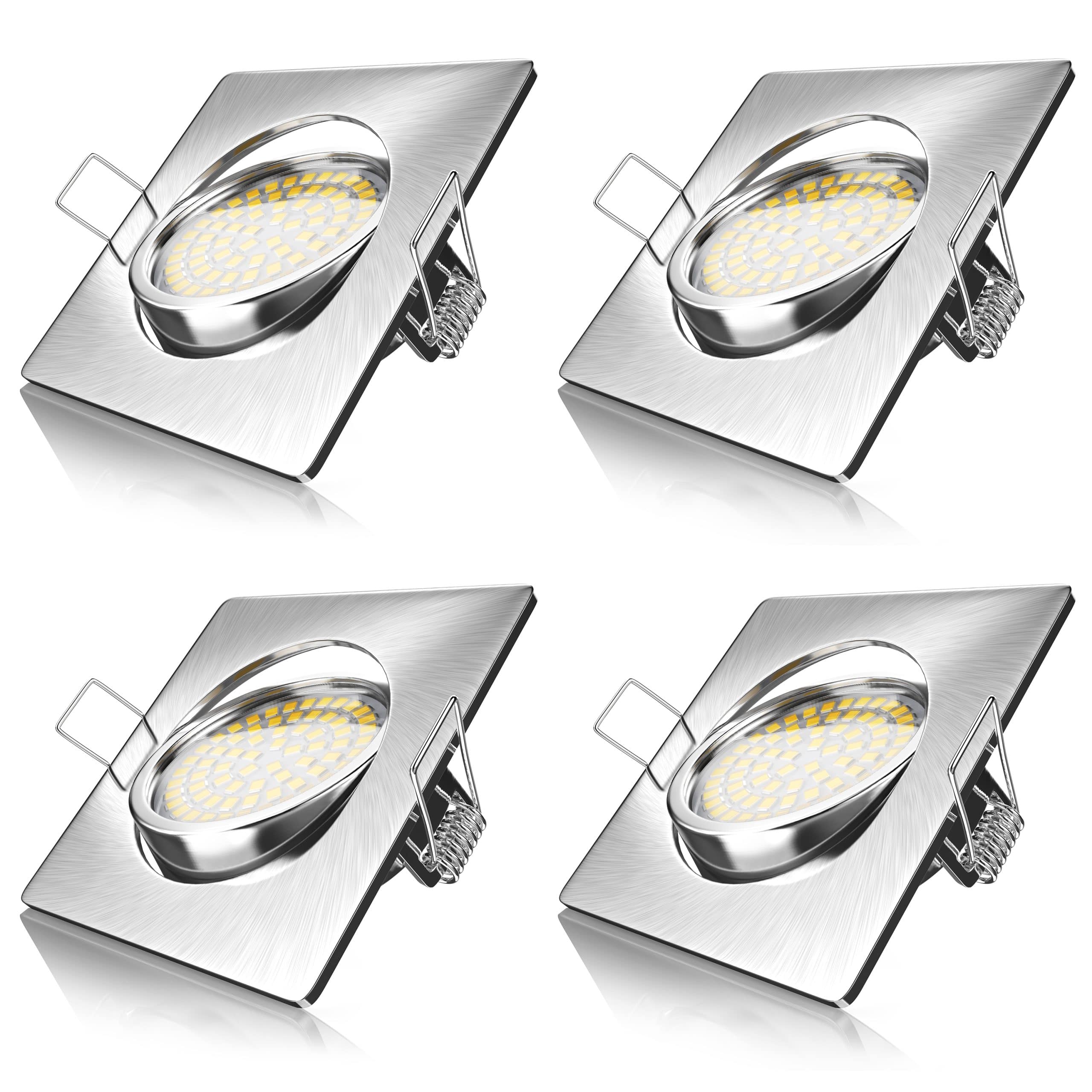 Brandson 4x LED Einbaustrahler in Edelstahl Optik