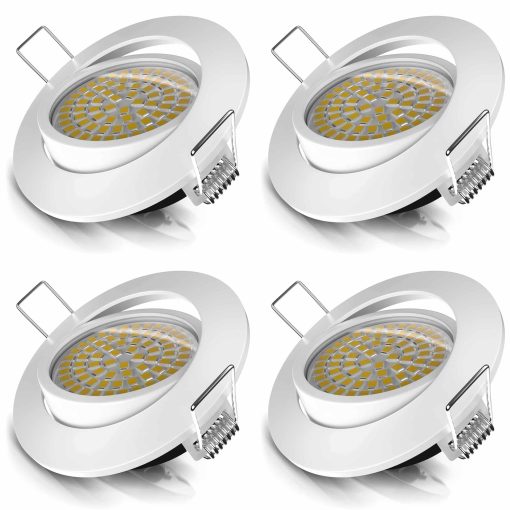 Brandson 4x LED Einbaustrahler schwenkbar Warmweiß 3000K Deckenspot / Deckenstrahler 5W - 320 Lumen