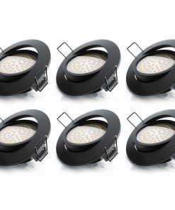 Brandson 6x LED Deckenspots dimmbar & schwenkbar Einbaustrahler mit Aluminium Rahmen in schwarz