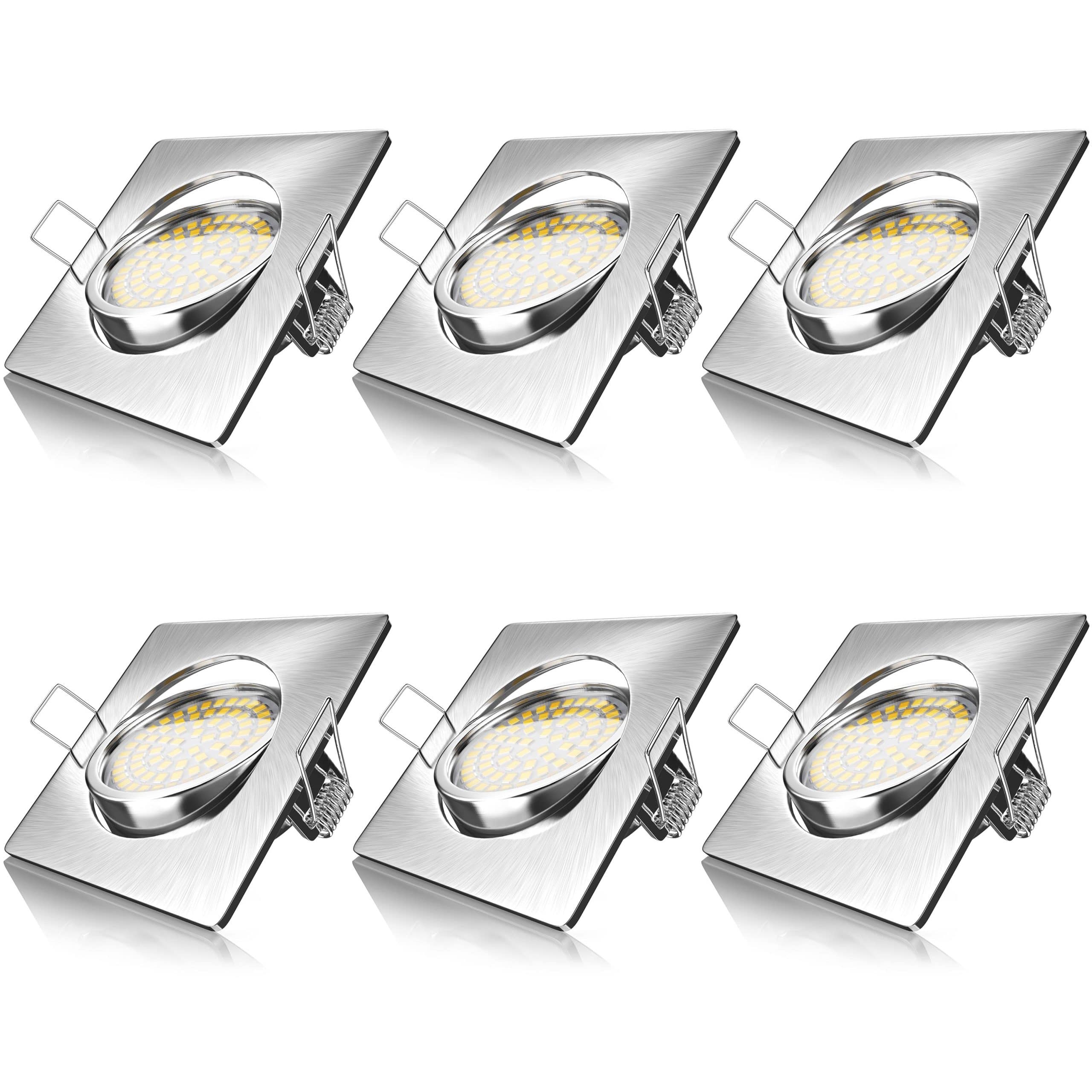 Brandson 6x LED Einbaustrahler in Edelstahl Optik