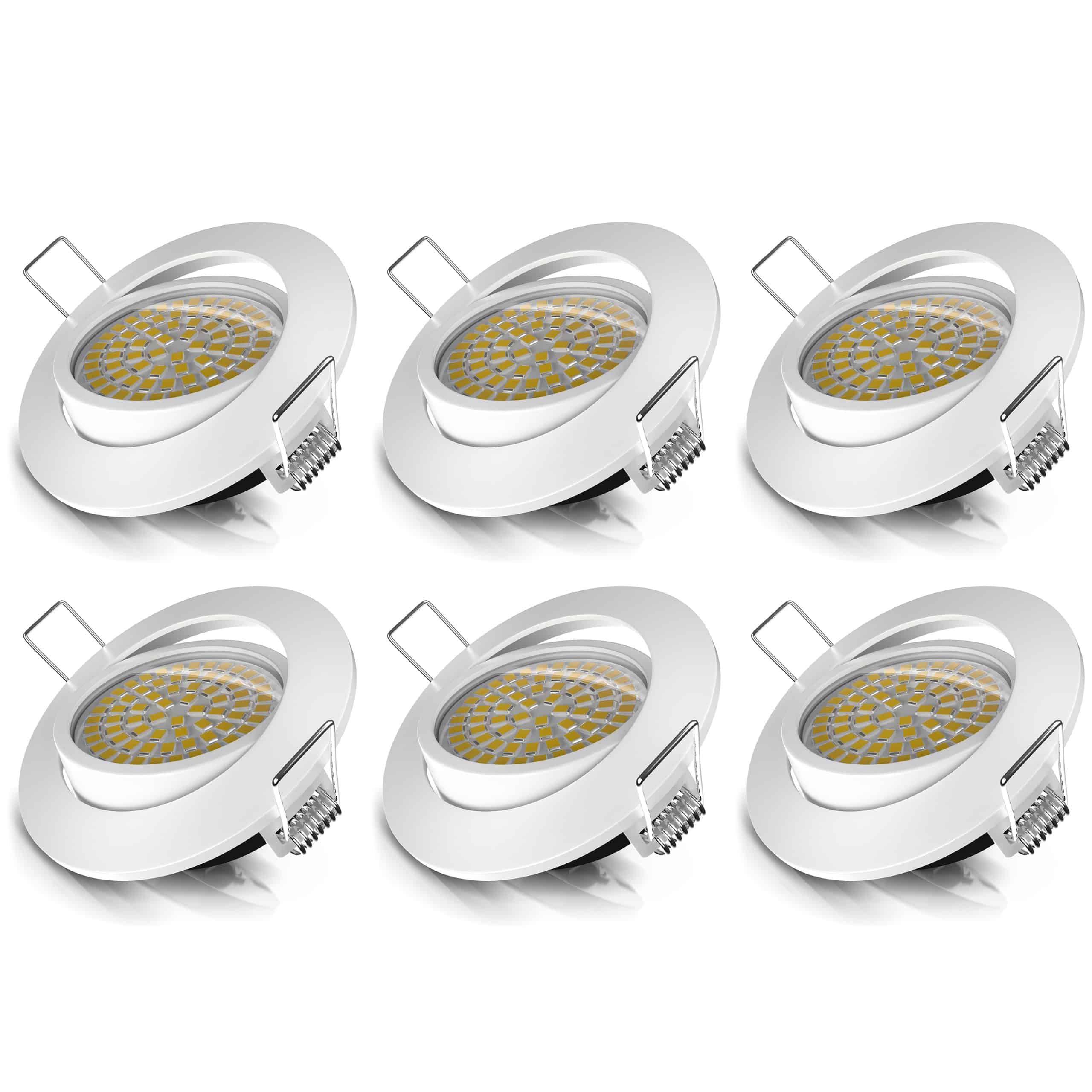 Brandson 6x LED Einbaustrahler schwenkbar Warmweiß 3000K Deckenspot / Deckenstrahler 5W - 320 Lumen