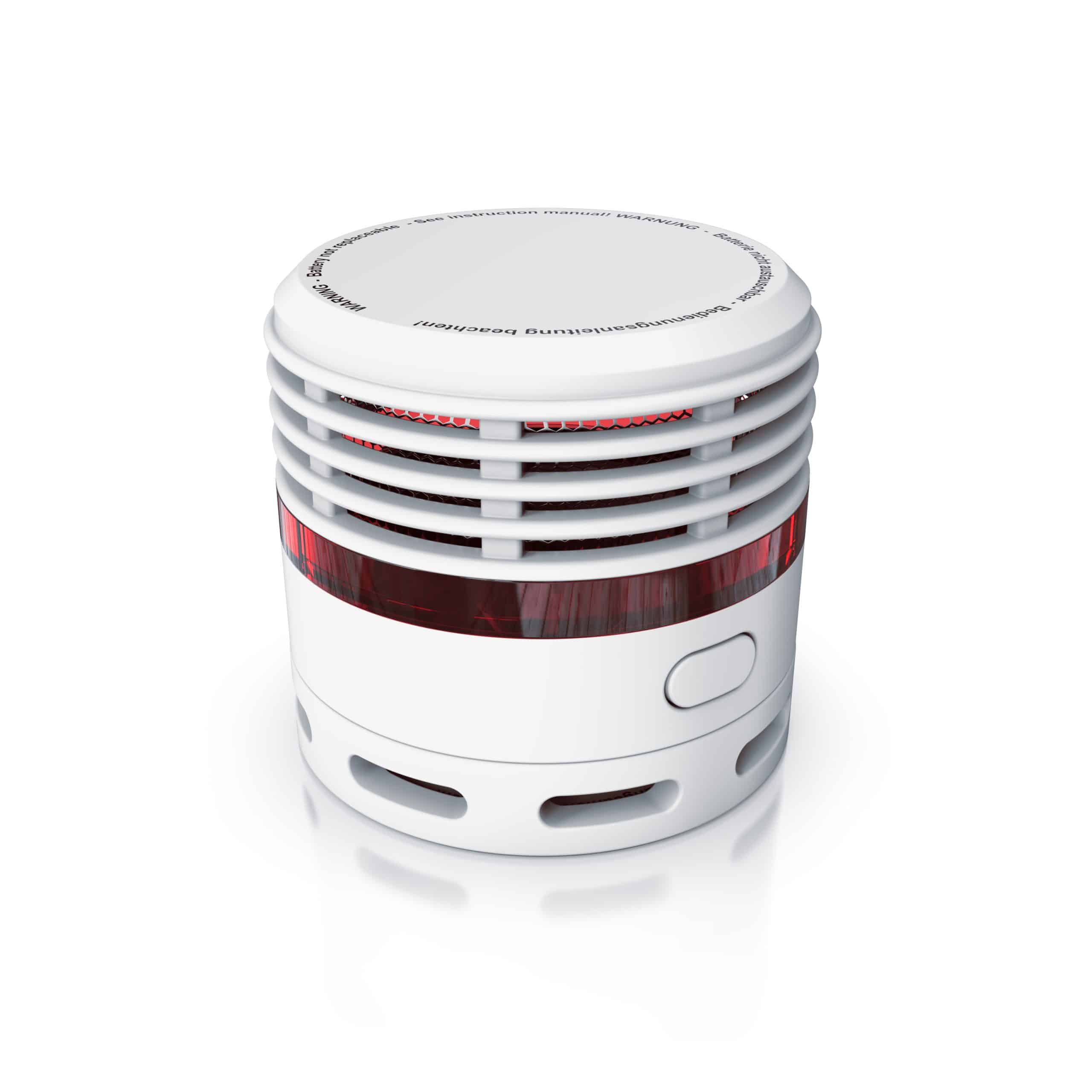 Brandson Rauchmelder Mini - 10 Jahre Batterie - Lithium Ionen Batterie 1500 mAh - Lautstärke 85 db - LED Indikator - Prüftaste